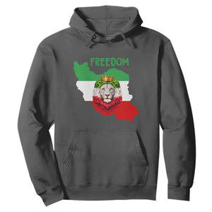 Freedom Iran Hoodie Patriotic Persian Lion Resistance Movement Gift TS12 Dark Heather Print Your Wear