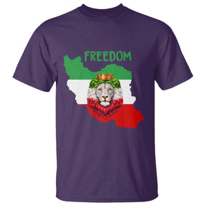 Freedom Iran T Shirt Patriotic Persian Lion Resistance Movement Gift TS12 Purple Print Your Wear