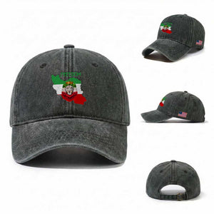 Freedom Iran Washed Cotton Baseball Cap Patriotic Persian Lion Resistance Movement Gift TS12 Washed Cap Universal Fit Dark Green Print Your Wear