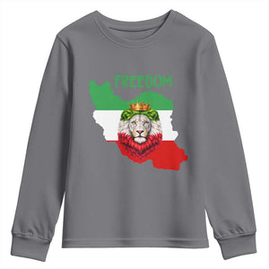 Freedom Iran Youth Sweatshirt Patriotic Persian Lion Resistance Movement Gift TS12 Charcoal Print Your Wear