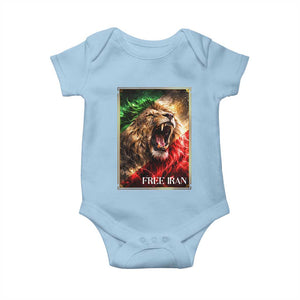 Free Iran Lion Baby Onesie Freedom Resistance Solidarity Movement Gift TS12 Light Blue Print Your Wear