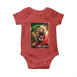 Free Iran Lion Baby Onesie Freedom Resistance Solidarity Movement Gift TS12 Red Print Your Wear