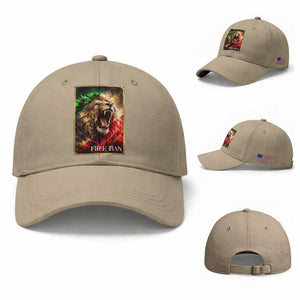 Free Iran Lion Baseball Cap Freedom Resistance Solidarity Movement Gift TS12 Baseball Cap Universal Fit Khaki Print Your Wear