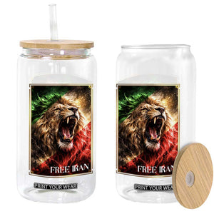 Free Iran Lion Glass Can Freedom Resistance Solidarity Movement Gift TS12 Print Your Wear