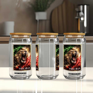 Free Iran Lion Glass Can Freedom Resistance Solidarity Movement Gift TS12 Print Your Wear