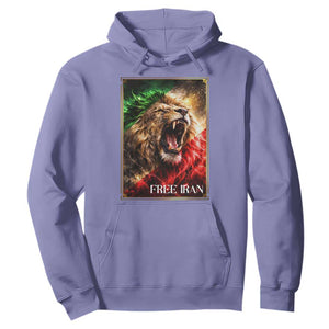 Free Iran Lion Hoodie Freedom Resistance Solidarity Movement Gift TS12 Violet Print Your Wear