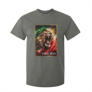 Free Iran Lion T Shirt For Kid Freedom Resistance Solidarity Movement Gift TS12 Military Green Print Your Wear