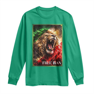 Free Iran Lion Long Sleeve Shirt Freedom Resistance Solidarity Movement Gift TS12 Irish Green Print Your Wear