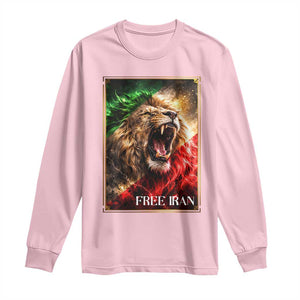 Free Iran Lion Long Sleeve Shirt Freedom Resistance Solidarity Movement Gift TS12 Light Pink Print Your Wear
