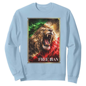 Free Iran Lion Sweatshirt Freedom Resistance Solidarity Movement Gift TS12 Light Blue Print Your Wear