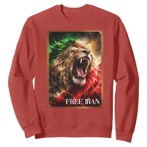 Free Iran Lion Sweatshirt Freedom Resistance Solidarity Movement Gift TS12 Red Print Your Wear