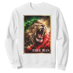 Free Iran Lion Sweatshirt Freedom Resistance Solidarity Movement Gift TS12 White Print Your Wear
