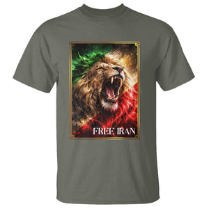 Free Iran Lion T Shirt Freedom Resistance Solidarity Movement Gift TS12 Military Green Print Your Wear
