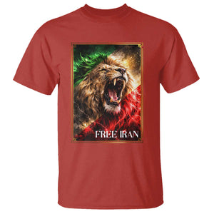Free Iran Lion T Shirt Freedom Resistance Solidarity Movement Gift TS12 Red Print Your Wear