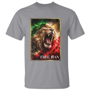 Free Iran Lion T Shirt Freedom Resistance Solidarity Movement Gift TS12 Sport Gray Print Your Wear