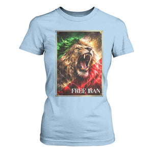 Free Iran Lion T Shirt For Women Freedom Resistance Solidarity Movement Gift TS12 Light Blue Print Your Wear