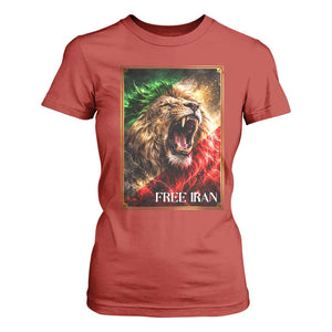 Free Iran Lion T Shirt For Women Freedom Resistance Solidarity Movement Gift TS12 Red Print Your Wear