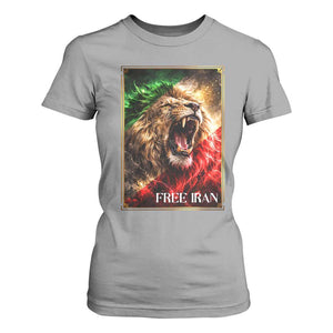 Free Iran Lion T Shirt For Women Freedom Resistance Solidarity Movement Gift TS12 Sport Gray Print Your Wear