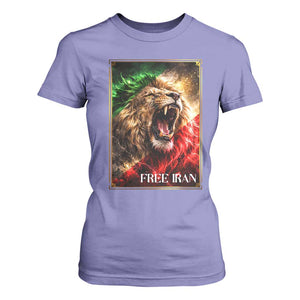Free Iran Lion T Shirt For Women Freedom Resistance Solidarity Movement Gift TS12 Violet Print Your Wear