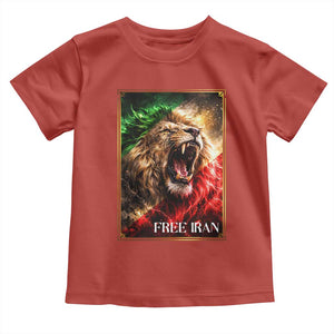 Free Iran Lion Toddler T Shirt Freedom Resistance Solidarity Movement Gift TS12 Red Print Your Wear