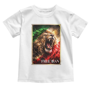 Free Iran Lion Toddler T Shirt Freedom Resistance Solidarity Movement Gift TS12 White Print Your Wear