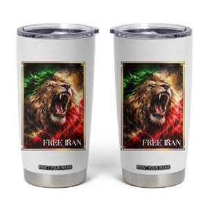 Free Iran Lion Tumbler Cup Freedom Resistance Solidarity Movement Gift TS12 White Print Your Wear