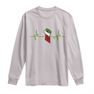 Free Iran Long Sleeve Shirt Patriotic Heartbeat Flag Movement Gift TS12 Ice Gray Print Your Wear