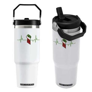 Free Iran Flip Straw Tumbler Patriotic Heartbeat Flag Movement Gift TS12 One Size: 30 oz White Print Your Wear