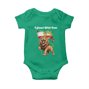I Stand With Iran Baby Onesie Freedom Lion Patriotic Resistance Gift TS12 Irish Green Print Your Wear