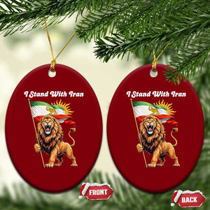 I Stand With Iran Ceramic Ornament Freedom Lion Patriotic Resistance Gift TS12 Print Your Wear