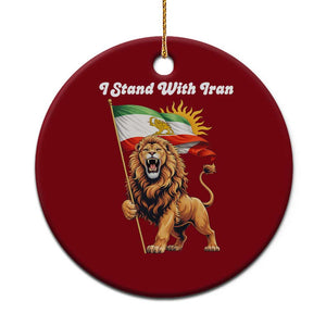 I Stand With Iran Ceramic Ornament Freedom Lion Patriotic Resistance Gift TS12 1pc Red Print Your Wear
