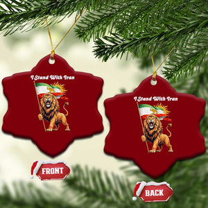 I Stand With Iran Ceramic Ornament Freedom Lion Patriotic Resistance Gift TS12 Print Your Wear