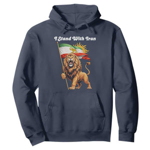 I Stand With Iran Hoodie Freedom Lion Patriotic Resistance Gift TS12 Navy Print Your Wear