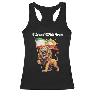 I Stand With Iran Racerback Tank Top Freedom Lion Patriotic Resistance Gift TS12 Black Print Your Wear
