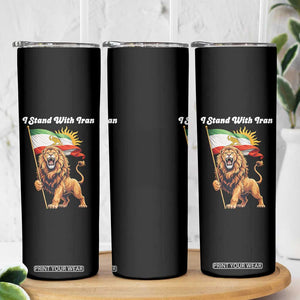 I Stand With Iran Skinny Tumbler Freedom Lion Patriotic Resistance Gift TS12 Print Your Wear