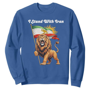 I Stand With Iran Sweatshirt Freedom Lion Patriotic Resistance Gift TS12 Royal Blue Print Your Wear