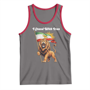 I Stand With Iran Tank Top Freedom Lion Patriotic Resistance Gift TS12 Deep Heather Red Print Your Wear