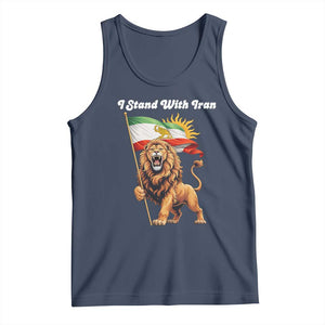I Stand With Iran Tank Top Freedom Lion Patriotic Resistance Gift TS12 Navy Print Your Wear