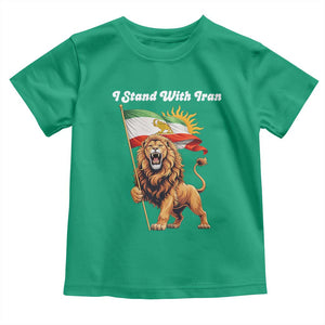 I Stand With Iran Toddler T Shirt Freedom Lion Patriotic Resistance Gift TS12 Irish Green Print Your Wear