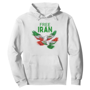 Iranian Flag Peace Doves Hoodie Free Iran Freedom Statement Gift TS12 White Print Your Wear