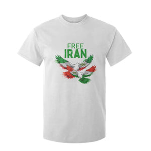 Iranian Flag Peace Doves T Shirt For Kid Free Iran Freedom Statement Gift TS12 White Print Your Wear