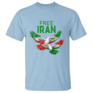 Iranian Flag Peace Doves T Shirt Free Iran Freedom Statement Gift
