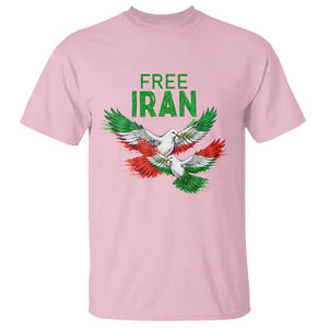 Iranian Flag Peace Doves T Shirt Free Iran Freedom Statement Gift