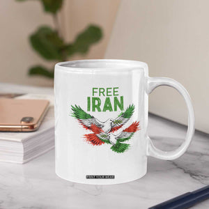 Iranian Flag Peace Doves Coffee Mug Free Iran Freedom Statement Gift TS12 Print Your Wear