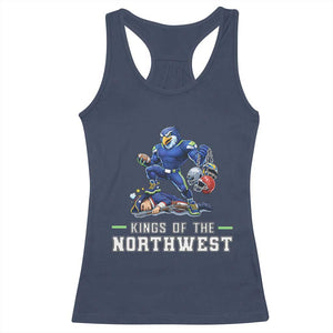 Kings Of The Northwest Racerback Tank Top Funny Seattle Dominates New England TS12 Navy Print Your Wear