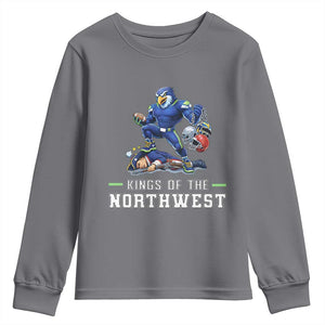 Kings Of The Northwest Youth Sweatshirt Funny Seattle Dominates New England TS12 Charcoal Print Your Wear