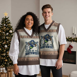 Kings Of The Northwest V-Neck Knit Sweater Vest 12s Fan Pride TS12 Mocha Mousse Print Your Wear