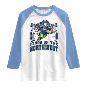 Kings Of The Northwest Raglan Shirt 12s Fan Pride TS12 White Carolina Blue Print Your Wear