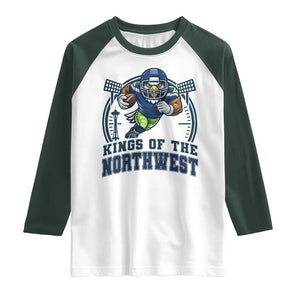 Kings Of The Northwest Raglan Shirt 12s Fan Pride TS12 White Dark Forest Green Print Your Wear