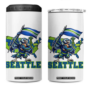 Pacific Northwest Football Pride 4 in 1 Can Cooler Tumbler Seattle Fan TS12 One Size: 16 oz White Print Your Wear